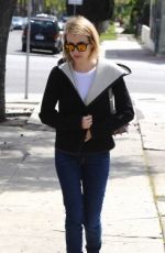 EMMA ROBERTS Leaves Blu Jam Cafe on Melrose in Los Angeles