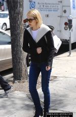EMMA ROBERTS Leaves Blu Jam Cafe on Melrose in Los Angeles