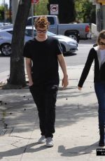 EMMA ROBERTS Leaves Blu Jam Cafe on Melrose in Los Angeles