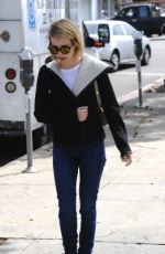 EMMA ROBERTS Leaves Blu Jam Cafe on Melrose in Los Angeles