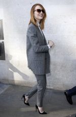 EMMA STONE Arrives at BBC Radio One Studios in London