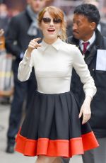 EMMA STONE Arrives at Good Morning America in New York