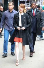 EMMA STONE Arrives at Good Morning America in New York