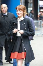 EMMA STONE Arrives at Good Morning America in New York