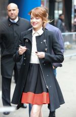 EMMA STONE Arrives at Good Morning America in New York