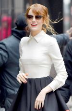 EMMA STONE Arrives at Good Morning America in New York