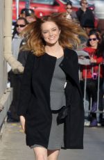 EMMA STONE Arrives at Jimmy Kimmel Live! in Hollywood