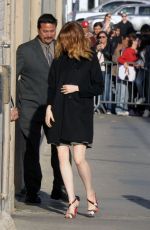 EMMA STONE Arrives at Jimmy Kimmel Live! in Hollywood