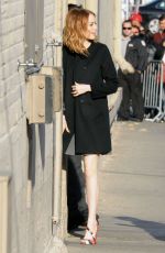EMMA STONE Arrives at Jimmy Kimmel Live! in Hollywood