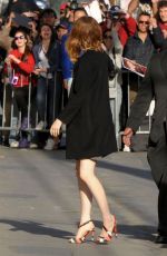 EMMA STONE Arrives at Jimmy Kimmel Live! in Hollywood