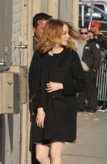 EMMA STONE Arrives at Jimmy Kimmel Live! in Hollywood