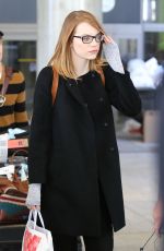 EMMA STONE Arrives at LAX Airport in Los Angeles