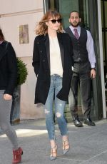 EMMA STONE Leaves Her Hotel in Soho