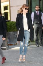 EMMA STONE Leaves Her Hotel in Soho