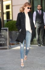 EMMA STONE Leaves Her Hotel in Soho