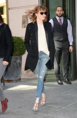 EMMA STONE Leaves Her Hotel in Soho