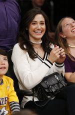 EMMY ROSSUM at Lakers Basketball Game in Los Angeles