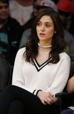 EMMY ROSSUM at Lakers Basketball Game in Los Angeles