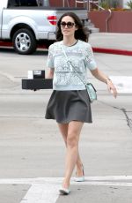 EMMY ROSSUM in Short Skirt Out in West Hollywood