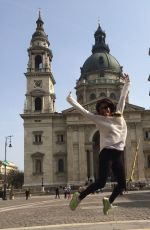 EVA LONGORIA - Jumps for Joy in Budapest