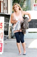 HILARY DUFF in Leggings Out in West Hollywood