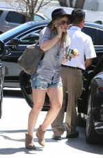 HILARY DUFF in Shorts Out in Beverly Hills