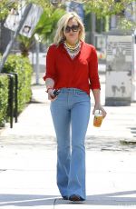HILARY DUFF in Skinny Jeans at Starbucks in Studio City
