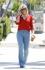 HILARY DUFF in Skinny Jeans at Starbucks in Studio City