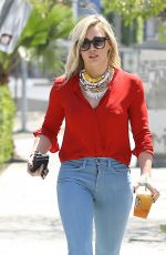 HILARY DUFF in Skinny Jeans at Starbucks in Studio City