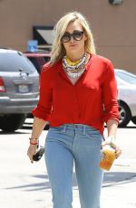 HILARY DUFF in Skinny Jeans at Starbucks in Studio City