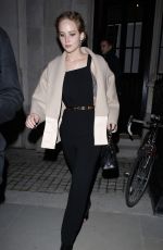 JENNIFER LAWRENCE Out for Dinner in London