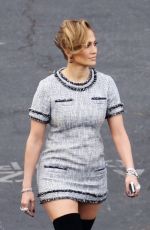 JENNIFER LOPEZ in Short Dress and Over Knee Boots at American Idol Studio