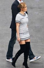 JENNIFER LOPEZ in Short Dress and Over Knee Boots at American Idol Studio