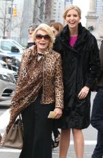 JOAN RIVERS and IVANKA TRUM on the Set of Celebrity Apprentice in Central Park