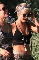 JULIANNE HOUGH and Friend Out and About in Coachella