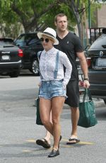 JULIANNE HOUGH in Shorts at Bristol Farms in Los Angeles