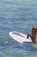 KARINE FERRI in Bikini Paddleboarding in St. Barths