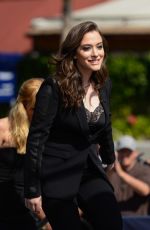 KAT DENNINGS and BETH BEHRS on the Set of Extra in Universal City