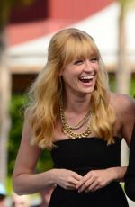 KAT DENNINGS and BETH BEHRS on the Set of Extra in Universal City