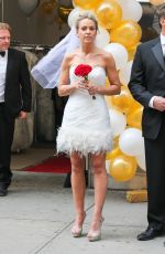 KATE GOSSELIN in Wedding Dress Promotes Brides for a Day in New York