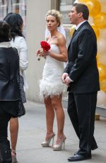 KATE GOSSELIN in Wedding Dress Promotes Brides for a Day in New York