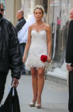 KATE GOSSELIN in Wedding Dress Promotes Brides for a Day in New York