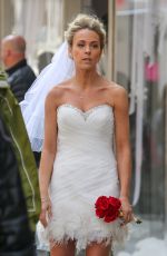 KATE GOSSELIN in Wedding Dress Promotes Brides for a Day in New York