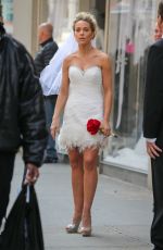 KATE GOSSELIN in Wedding Dress Promotes Brides for a Day in New York