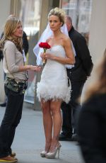 KATE GOSSELIN in Wedding Dress Promotes Brides for a Day in New York