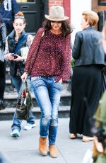 KATIE HOLMES at Dangerous Liaisons Set in New York 