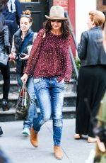 KATIE HOLMES at Dangerous Liaisons Set in New York 