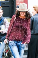 KATIE HOLMES at Dangerous Liaisons Set in New York 