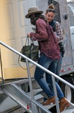 KATIE HOLMES at Dangerous Liaisons Set in New York 