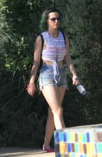 KATY PERRY in Daisy Duke Out and About in Coachella